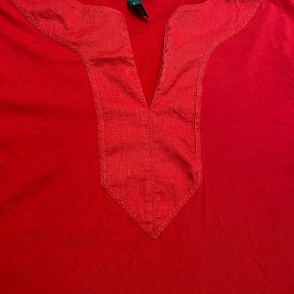 Lauren Ralph Lauren Top Women 1X Red Pullover Blouse Casual Preppy Breathable - Picture 7 of 10